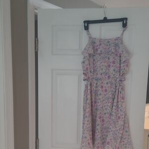 Blush by Us Angels Pink Floral Ruffle Sundress with Pastel Print